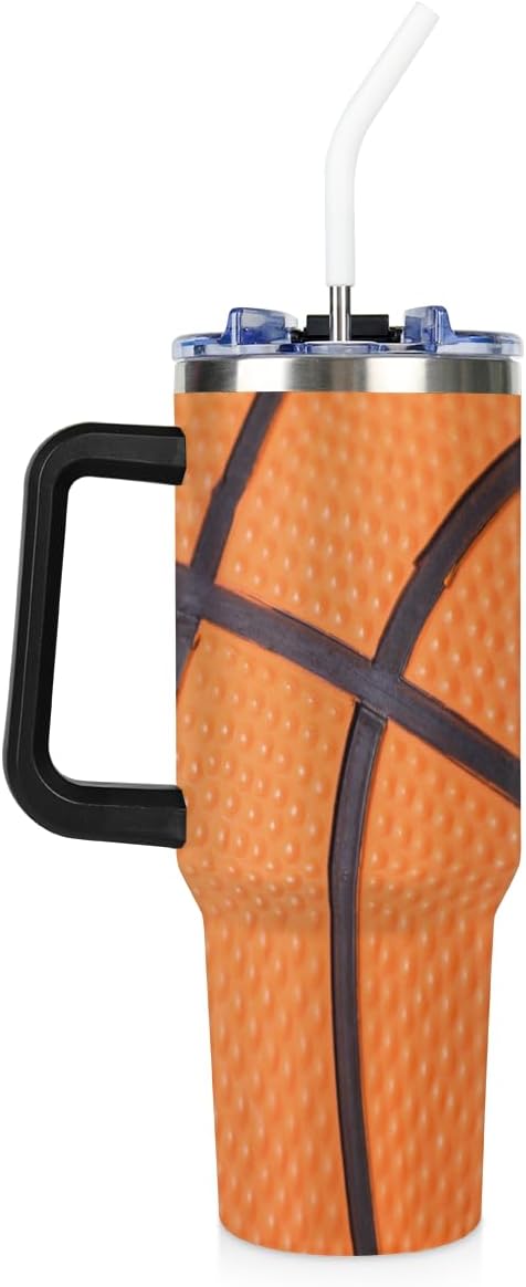 Sport Ball 40 oz Tumbler with Handle and Straw Lid