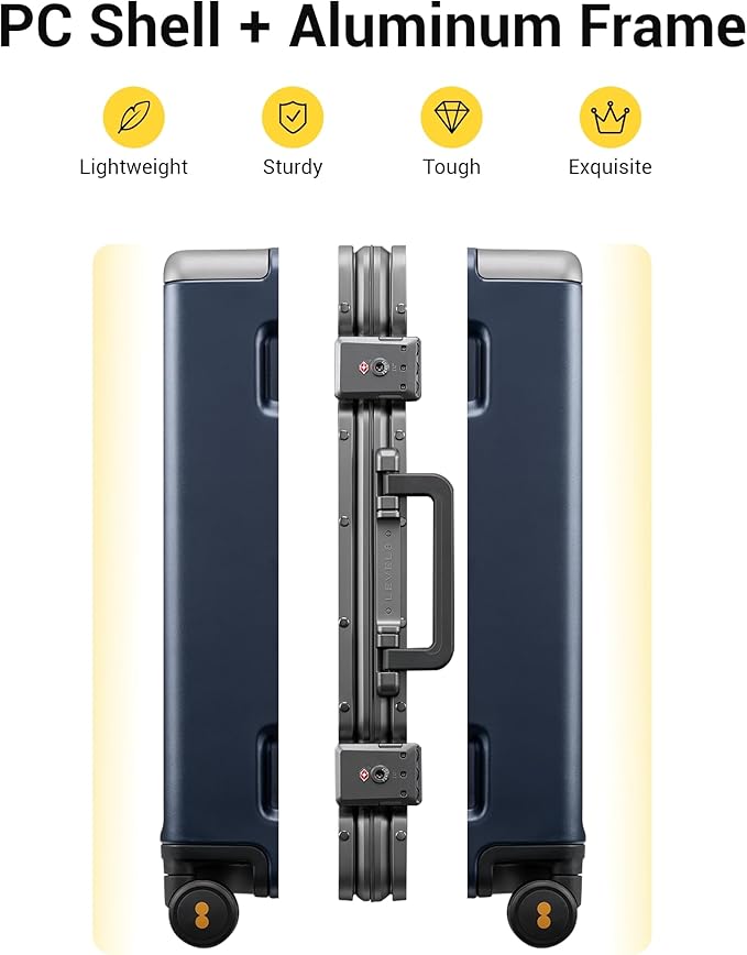 Carry On Luggage Airline Approved Zipperless with Aluminum Frame